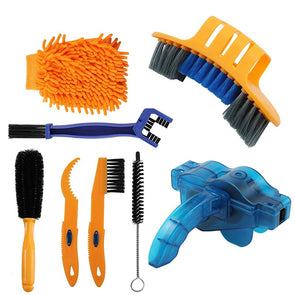 8 PCS Bike Chain Cleaner Clean Machine Brushes Cycling Cleaning Kit Bicycle Brush Maintenance Tool for Mountain, Road, City, BMX