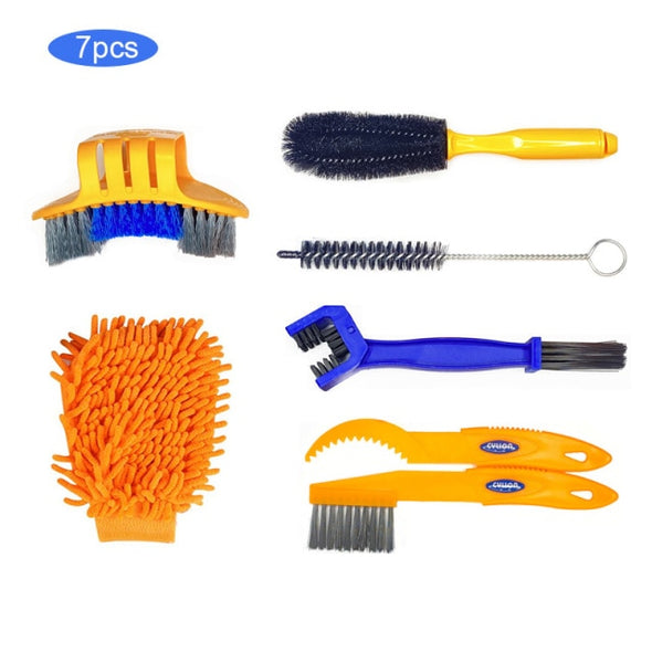 8 PCS Bike Chain Cleaner Clean Machine Brushes Cycling Cleaning Kit Bicycle Brush Maintenance Tool for Mountain, Road, City, BMX