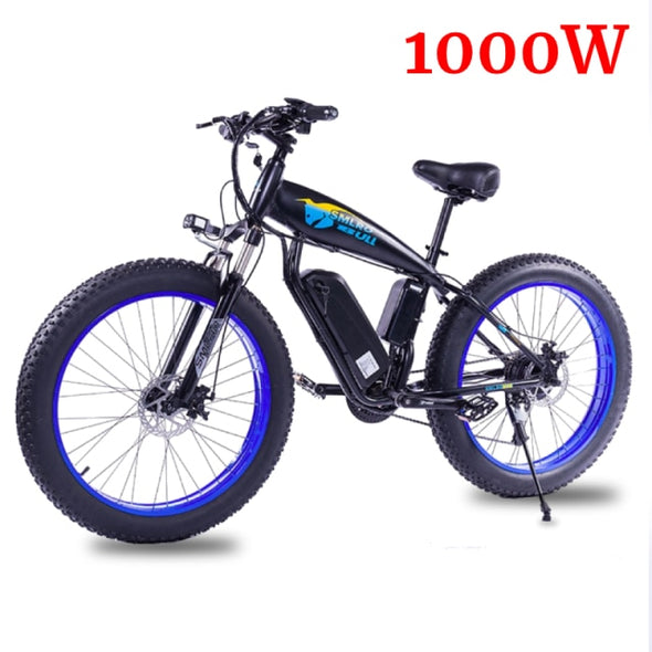 Electric Bicycle 1000 W Ebike 500 W 15A Battery 4.0 Fat Tire Snow Beach Cruiser Aluminum Alloy Mountain Bike 26 Inches